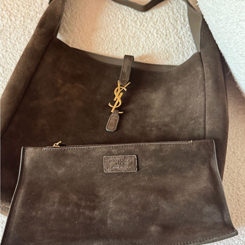Suede hobo boho satchel tote bag - Picture 3 of 14